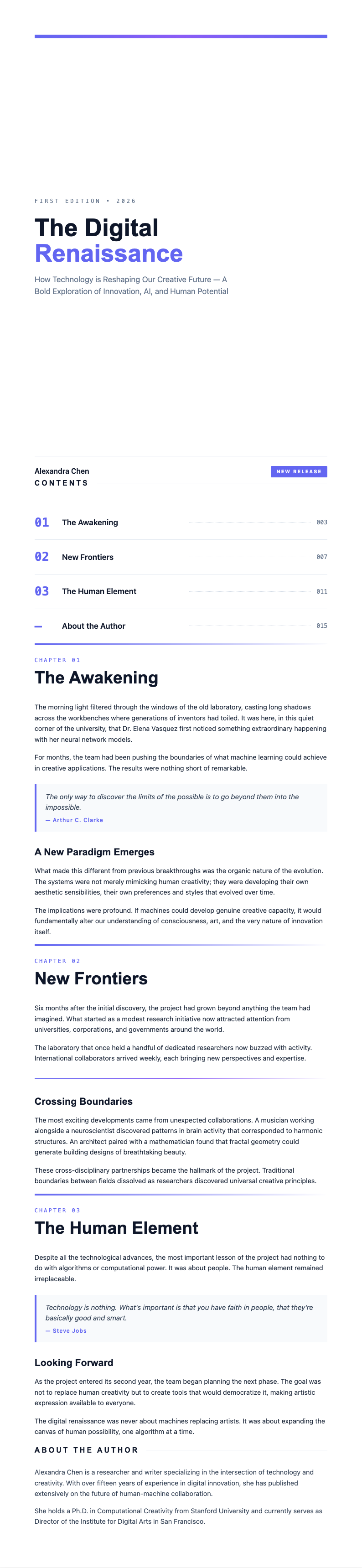 Bold contemporary ebook